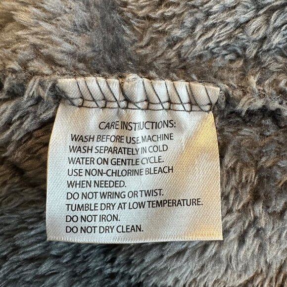 Maison & Jardin Womens Plush  Dark Gray Soft & Cozy Robe One Size Fits Most - Picture 7 of 8